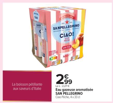 Eau gazeuse aromatisée 'San Pellegrino'