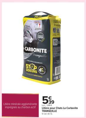 Litière pour Chats La Carbonite TRANQUILLE