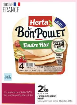 Jambon de poulet HERTA