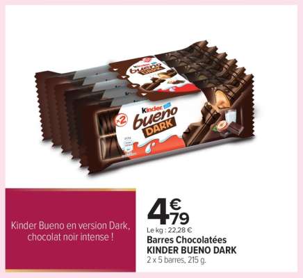 Barres Chocolatées KINDER BUENO DARK