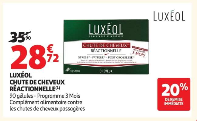 LUXÉOL CHUTE DE CHEVEUX RÉACTIONNELLE