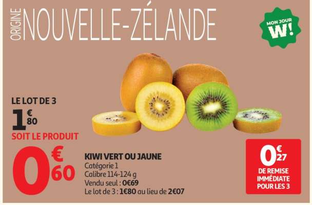 KIWI VERT OU JAUNE