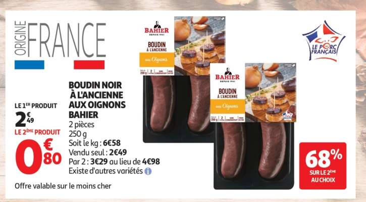 BOUDIN NOIR À L'ANCIENNE AUX OIGNONS BAHIER