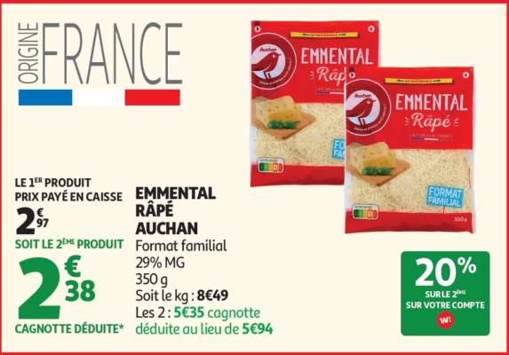 Emmental Râpé Auchan