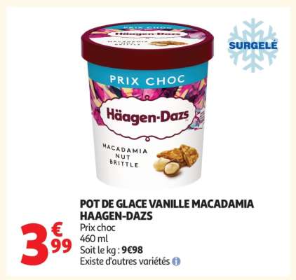 POT DE GLACE VANILLE MACADAMIA HAAGEN-DAZS