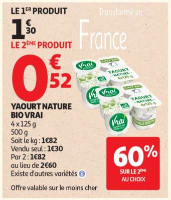 Yaourt Nature Bio Vrai