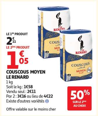 COUSCOUS MOYEN LE RENARD