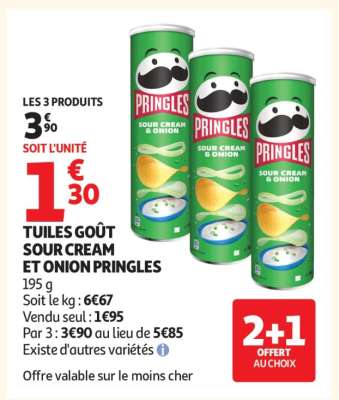TUILES GOÛT SOUR CREAM ET ONION PRINGLES