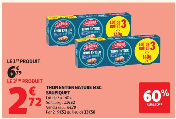 Thon Entier Nature Msc Saupiquet