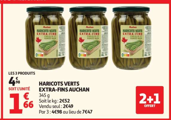 Haricots Verts Extra Fins Auchan