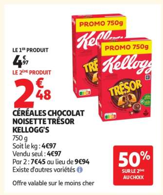 CÉRÉALES CHOCOLAT NOISETTE TRÉSOR KELLOGG'S