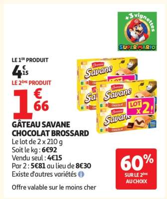 GÂTEAU SAVANE CHOCOLAT BROSSARD