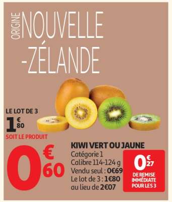 KIWI VERT OU JAUNE
