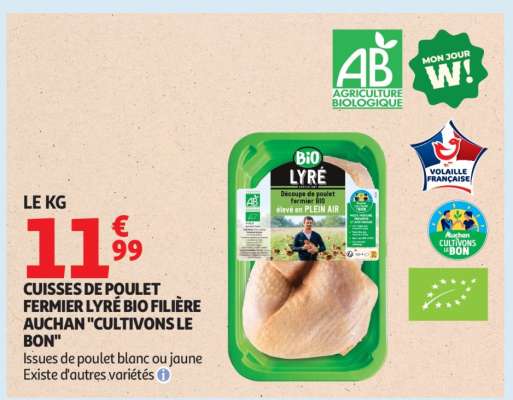 Cuisses de poulet fermier Lyré Bio