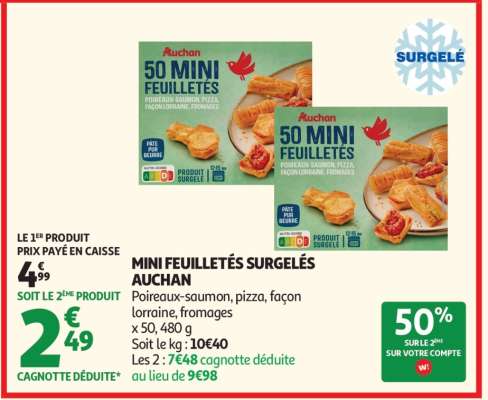 Mini Feuilletés Surgelés Auchan