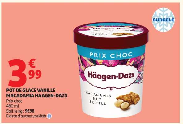 POT DE GLACE VANILLE MACADAMIA HAAGEN-DAZS