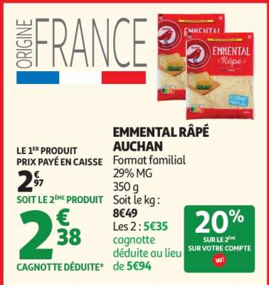 Emmental Râpé Auchan