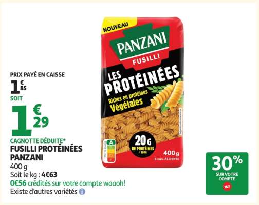 FUSILLI PROTÉINÉES PANZANI