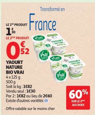 Yaourt Nature Bio Vrai