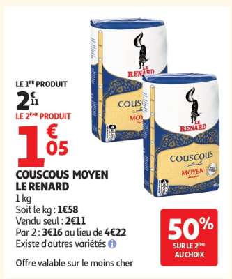COUSCOUS MOYEN LE RENARD