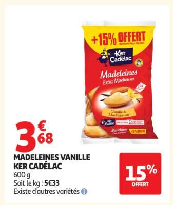MADELEINES VANILLE KER CADÉLAC