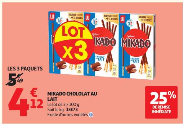 MIKADO CHOCOLAT AU LAIT