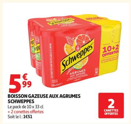 BOISSON GAZEUSE AUX AGRUMES SCHWEPPES