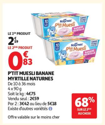 P'TIT MUESLI BANANE MYRTILLE NATURNES