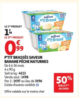 P'TIT BRASSÉS SAVEUR BANANE PÊCHE NATURNES