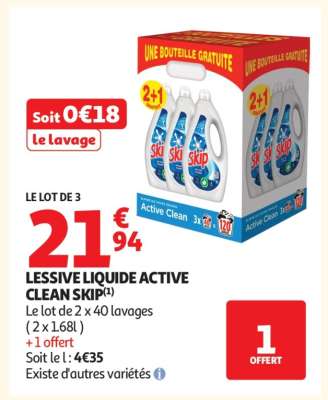 Lessive Liquide Active Clean Skip *
