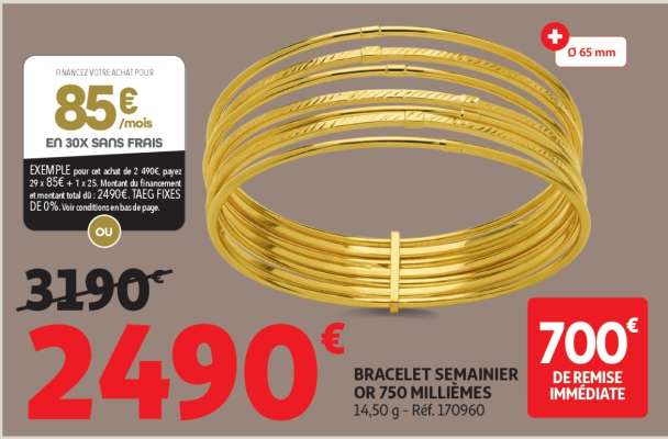 Bracelet Semainier Or 750 Millièmes
