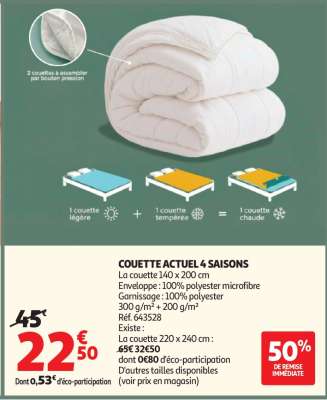 COUETTE ACTUEL 4 SAISONS