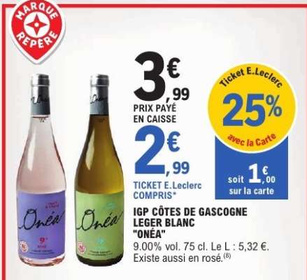 IGP CÔTES DE GASCOGNE LEGER BLANC "ONÉA"