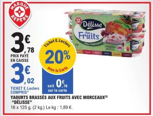 YAOURTS BRASSÉS AUX FRUITS AVEC MORCEAUX “DÉLISSE”