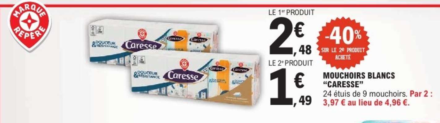 Mouchoirs Blancs 'Caresse'