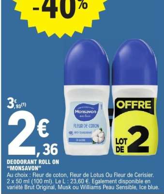DEODORANT ROLL ON "MONSAVON"