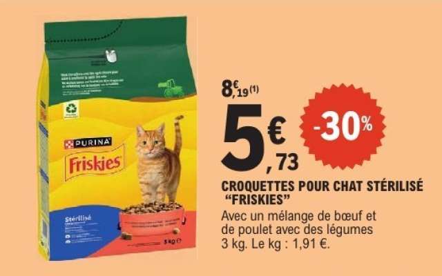 CROQUETTES POUR CHAT STÉRILISÉ “FRISKIES”