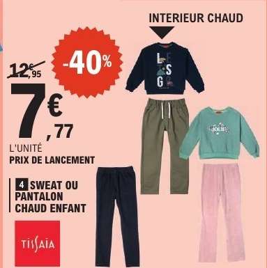 Sweat ou Pantalon Chaud Enfant