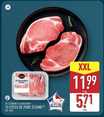 12 côtes de porc échine