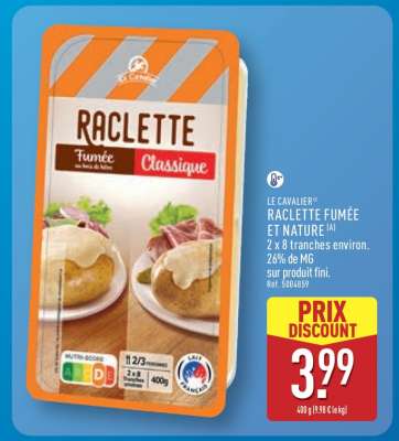 LE CAVALIER® RACLETTE FUMÉE ET NATURE