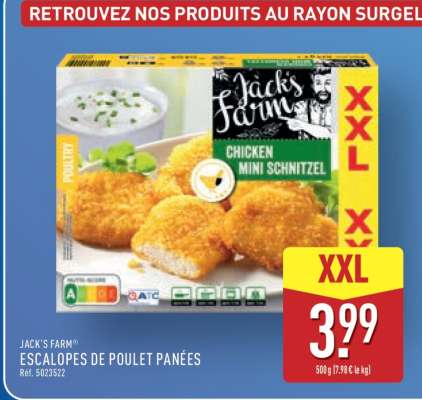 JACK'S FARM ESCALOPES DE POULET PANÉES