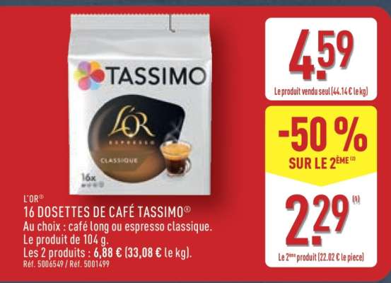 L'OR 16 Dosettes de Café Tassimo