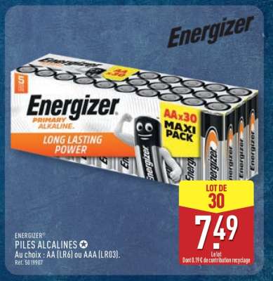 ENERGIZER PILES ALCALINES