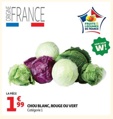 Chou blanc, rouge ou vert