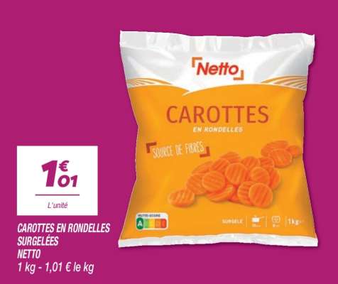 CAROTTES EN RONDELLES SURGELÉES