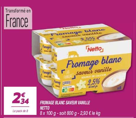 FROMAGE BLANC SAVEUR VANILLE NETTO