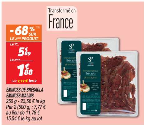 ÉMINCÉS DE BRÉSAOLA ÉMINCÉS MALINS