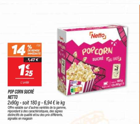 Pop corn sucré