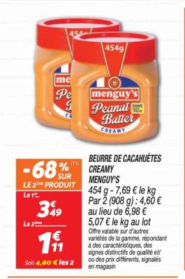 Beurre De Cacahuètes Creamy Menguy's