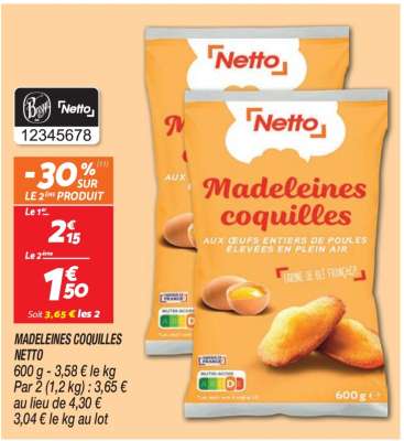 Madeleines Coquilles Netto